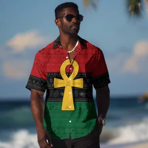 Pan African Ankh Hawaiian Shirt Egyptian Cross DT02