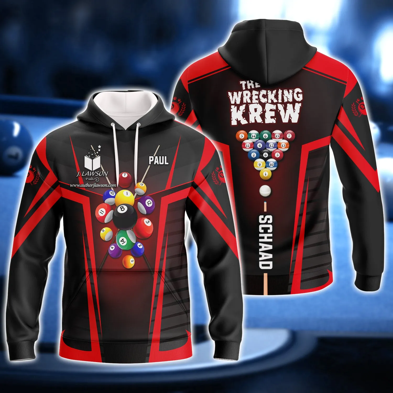PAUL SCHAAD, The Wrecking Krew Team In Red Billard Balls 3D Shirt - QB95