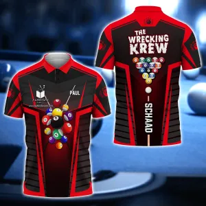 PAUL SCHAAD, The Wrecking Krew Team In Red Billard Balls 3D Shirt - QB95