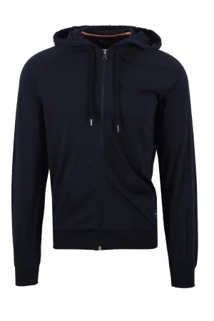 Paul Smith Jersey Zip Up Hoodie Dark Navy