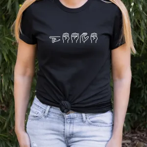 Peace in Sign Language Crewneck T-Shirt