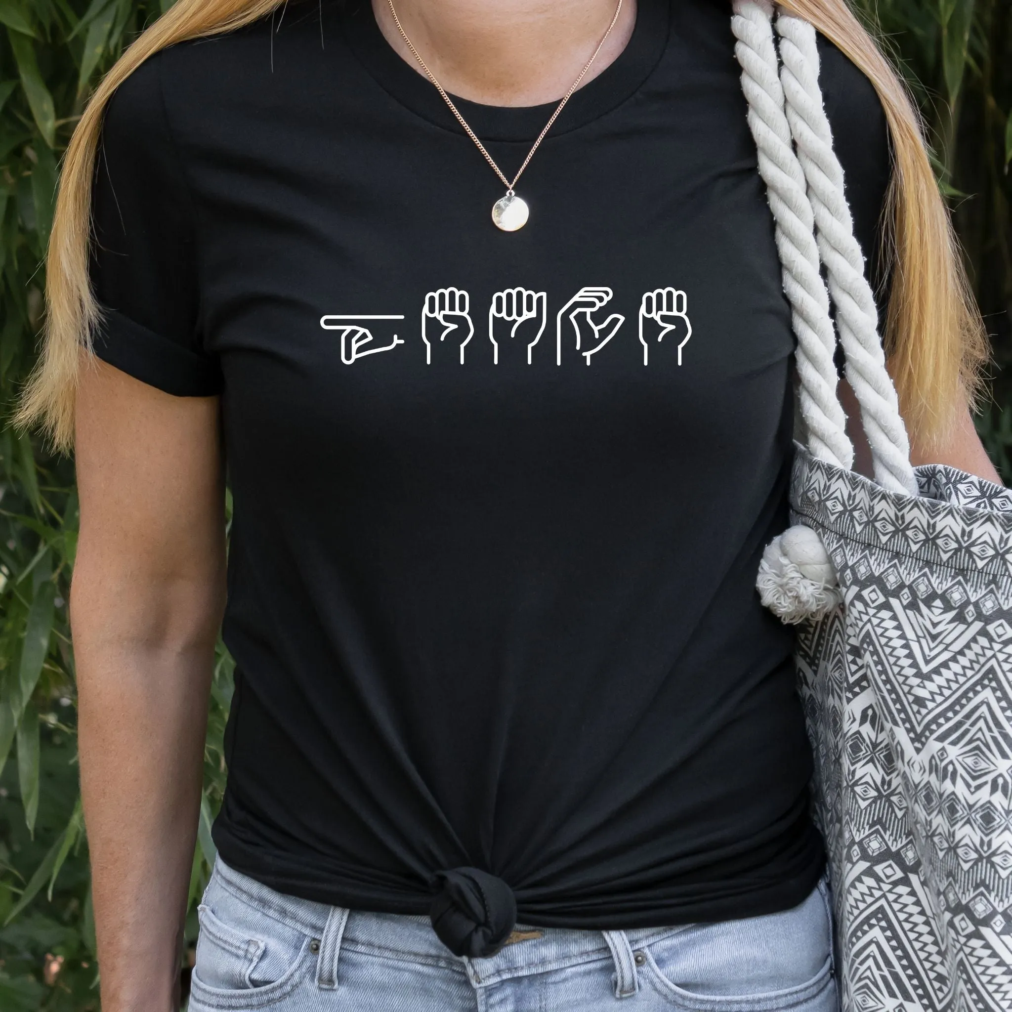 Peace in Sign Language Crewneck T-Shirt