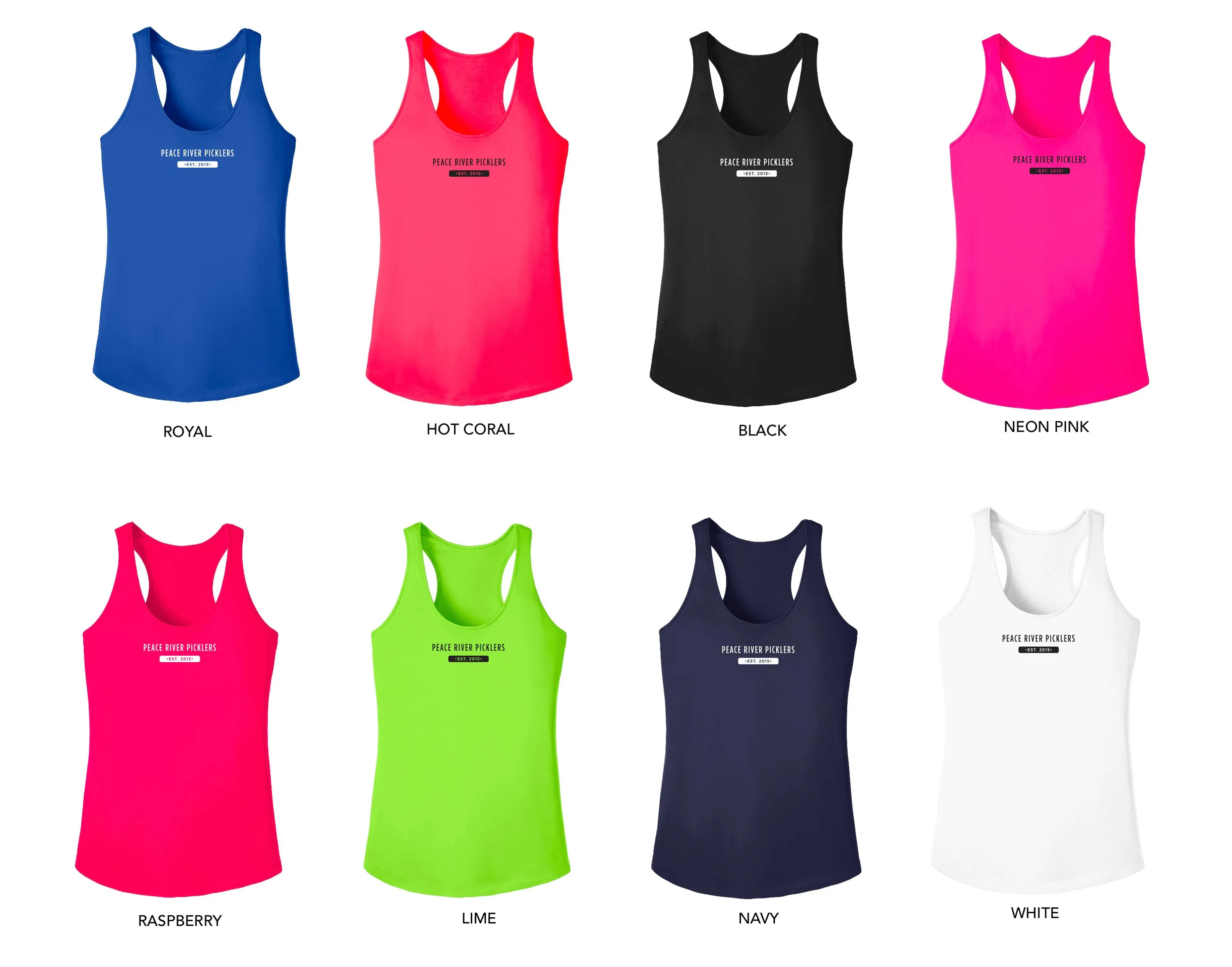 Peace River Picklers 2021 Pickleball Ladies Performance Racerback Shirt - Design 4