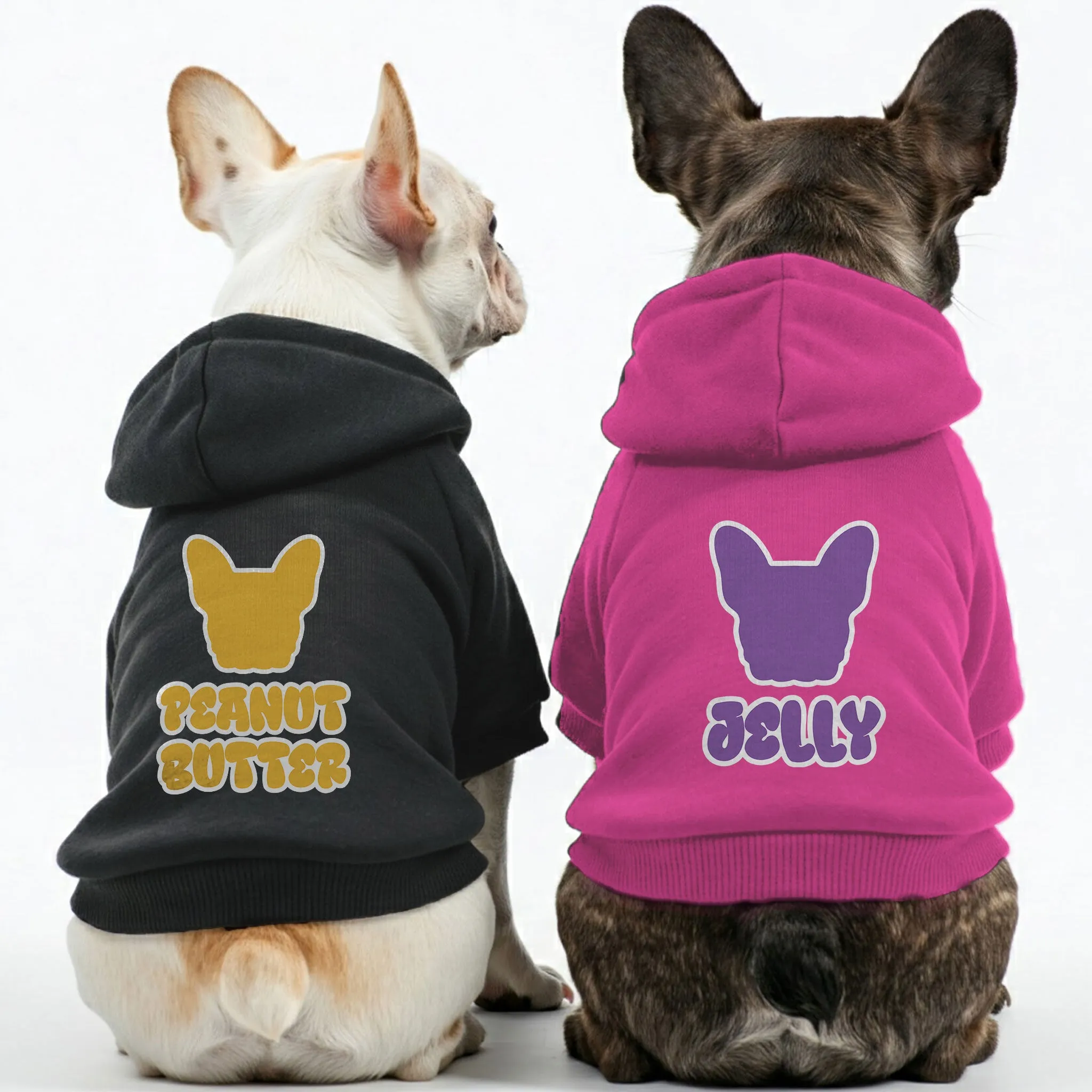 Peanut Butter and Jelly - Matching French Bulldog Hoodies – Stylish, Cozy & Personalized!