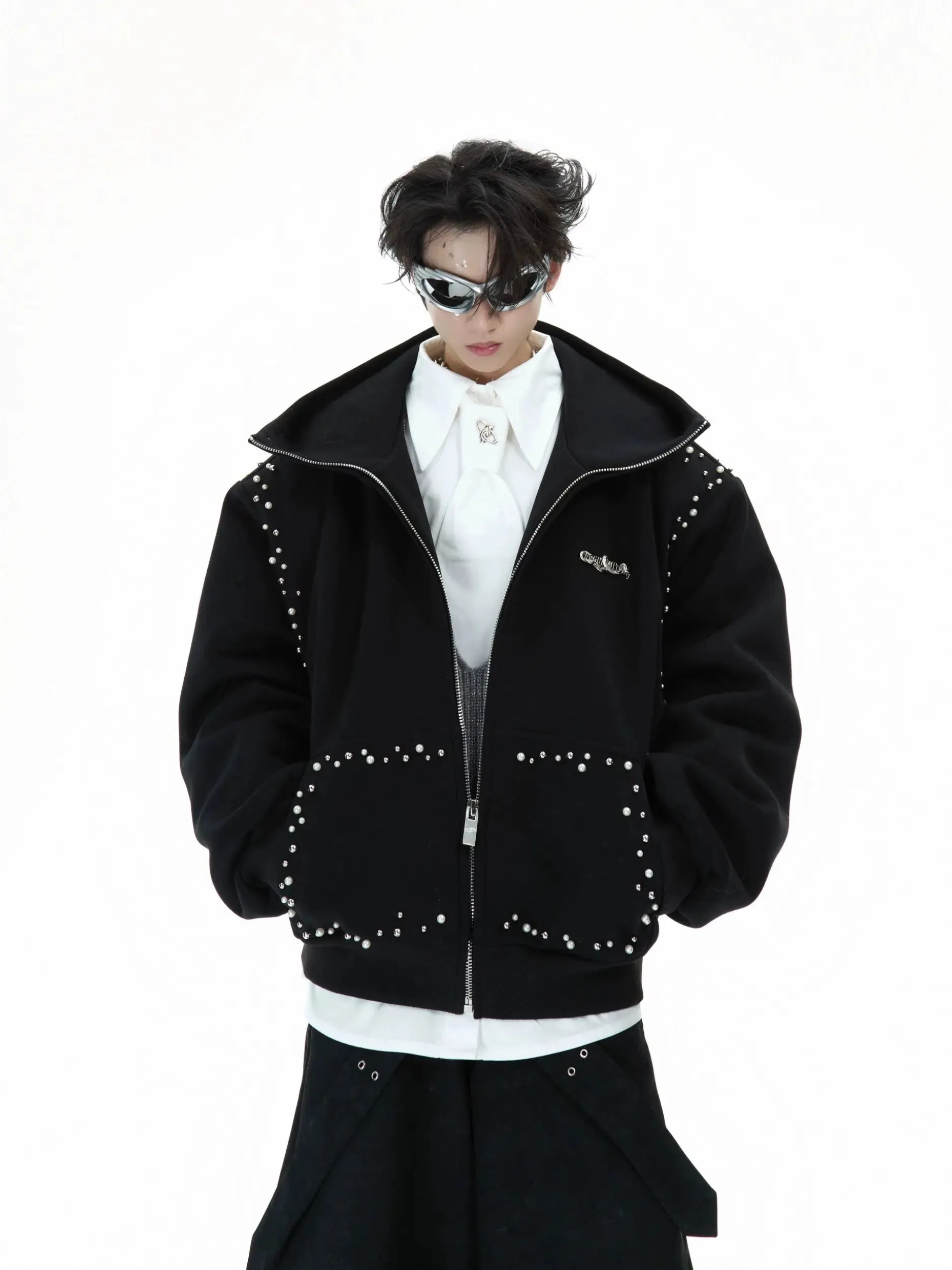 Pearl Trim Hooded Jacket