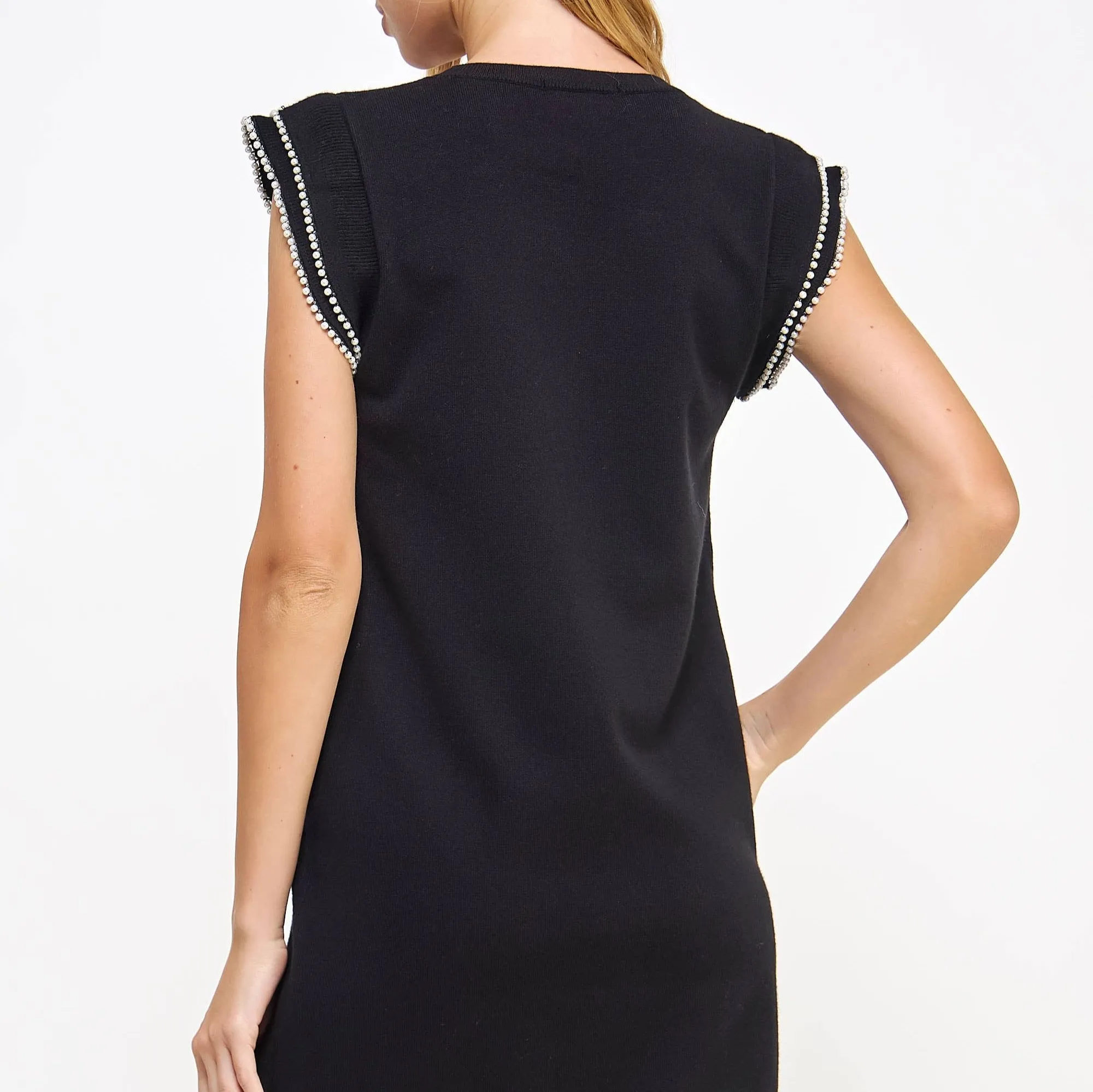 Pearl Trim Mini Dress