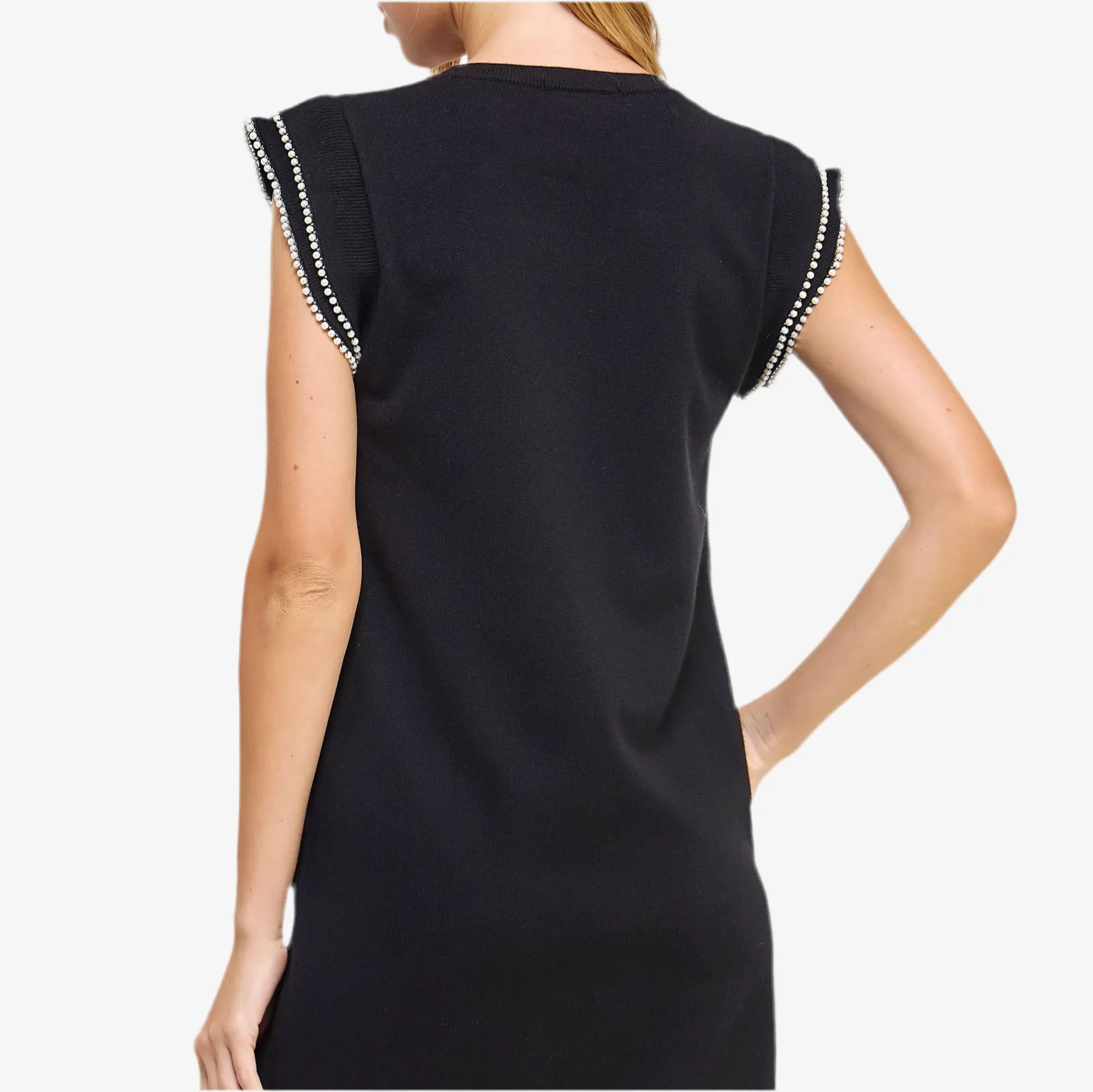 Pearl Trim Mini Dress