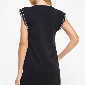 Pearl Trim Mini Dress