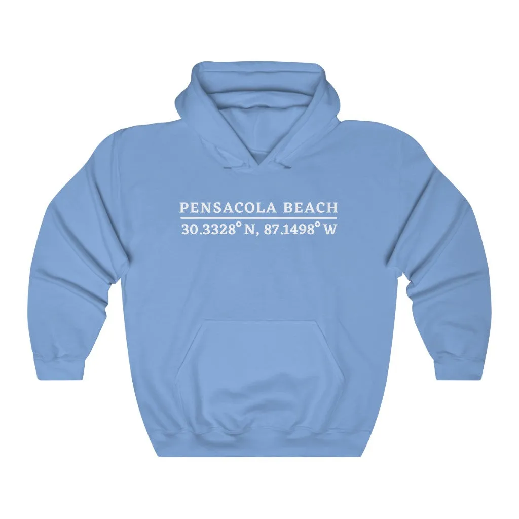 Pensacola Beach Coordinates Unisex Hooded Sweatshirt