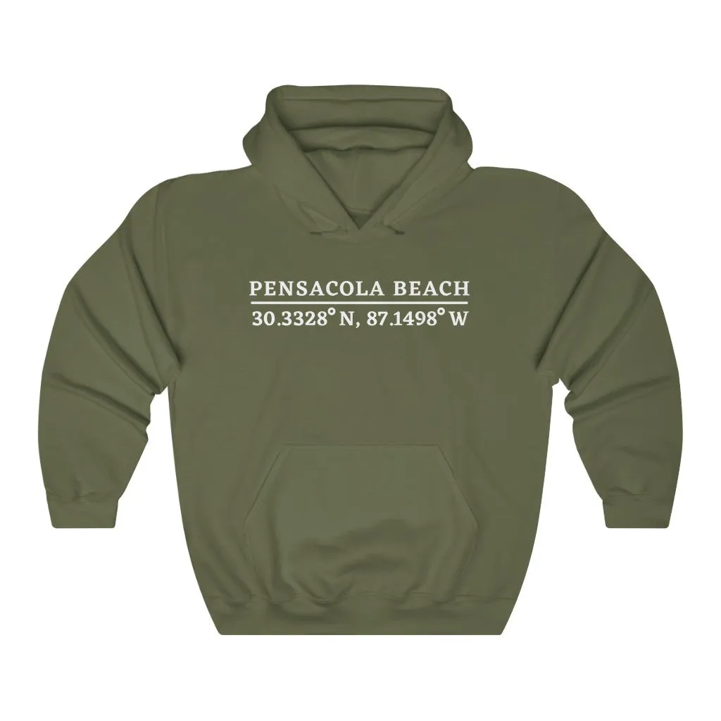 Pensacola Beach Coordinates Unisex Hooded Sweatshirt
