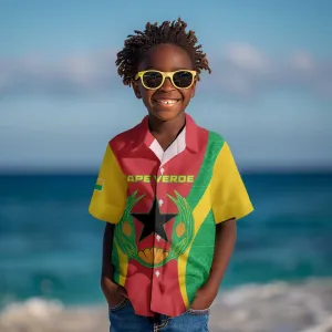 Personalised Afro Cape Verde (1975-1992) Kid Hawaiian Shirt Mix African Pattern LT15