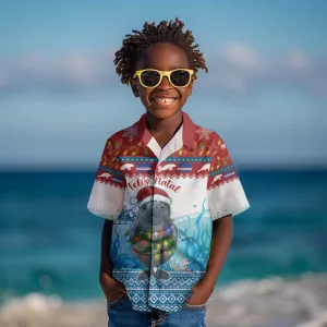 Personalised Cape Verde Christmas Kid Hawaiian Shirt Manatee Feliz Natal LT15
