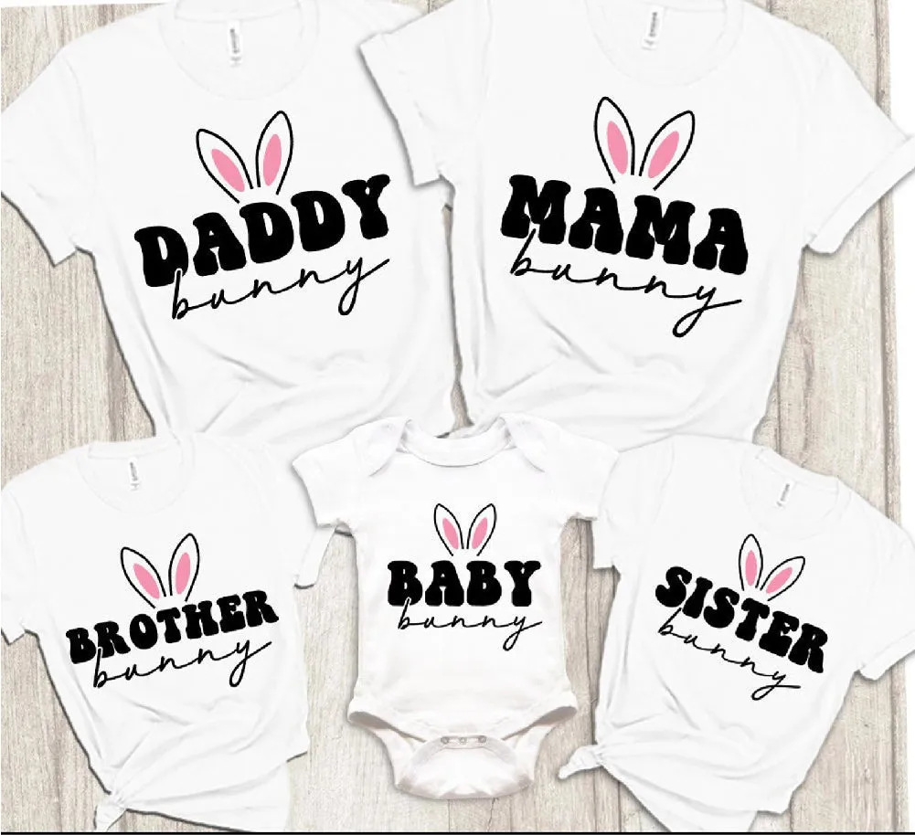Personalised Family Bunny T-shirts