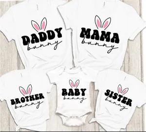 Personalised Family Bunny T-shirts
