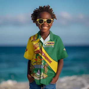 Personalised Proudly Zimbabwe Kid Hawaiian Shirt Happy Independence Day LT15