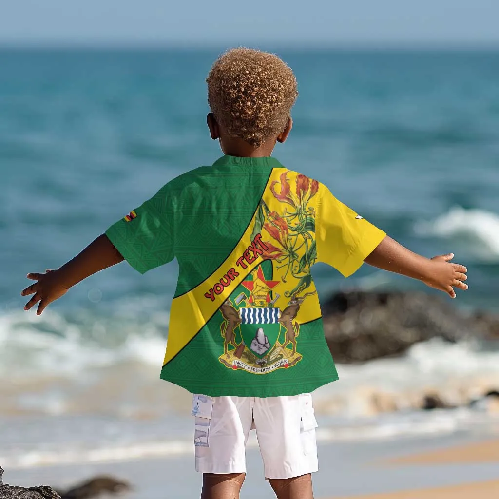 Personalised Proudly Zimbabwe Kid Hawaiian Shirt Happy Independence Day LT15