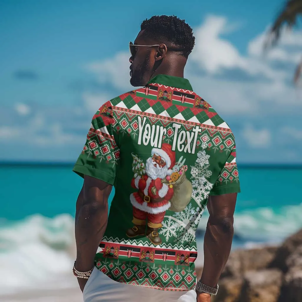 Personalized Afro Kenya Christmas Hawaiian Shirt African Santa -  Folk Pattern LT18