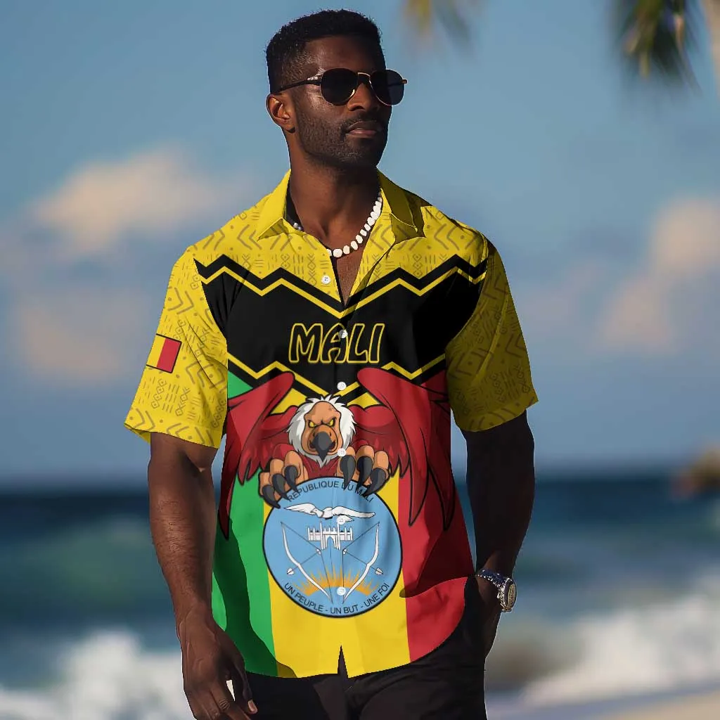 Personalized Afro Mali Vulture Hawaiian Shirt Coat Of Arms - Bogolan Pattern LT15
