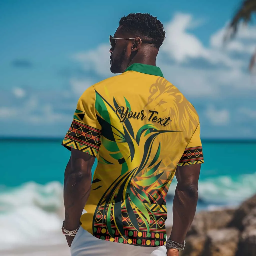 Personalized Black Jamaican Independence Day 1962 Hawaiian Shirt Jumieka Streamertail Reggae Pattern LT01