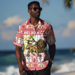 Personalized Ethiopia Melikam Gena Hawaiian Shirt Merry Christmas Lion of Judah LT18