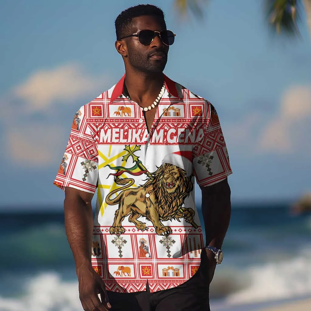 Personalized Ethiopia Melikam Gena Hawaiian Shirt Merry Christmas Lion of Judah LT18