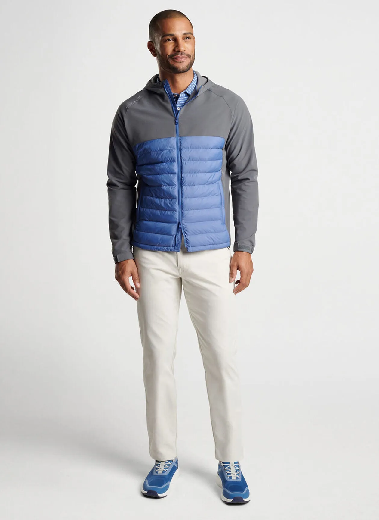 Peter Millar Mens Classic Fit All Course Hybrid Hoodie - ASTRAL BLUE