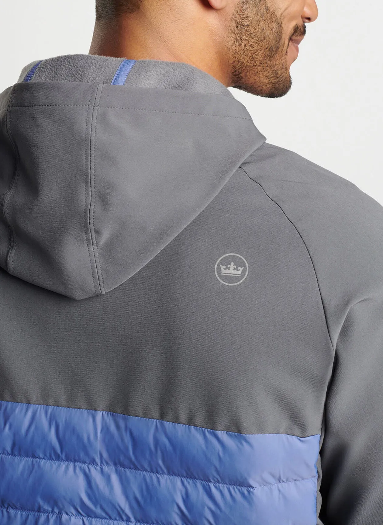 Peter Millar Mens Classic Fit All Course Hybrid Hoodie - ASTRAL BLUE