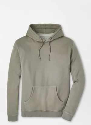 Peter Millar Mens Classic Fit Lava Wash Hoodie - MILITARY