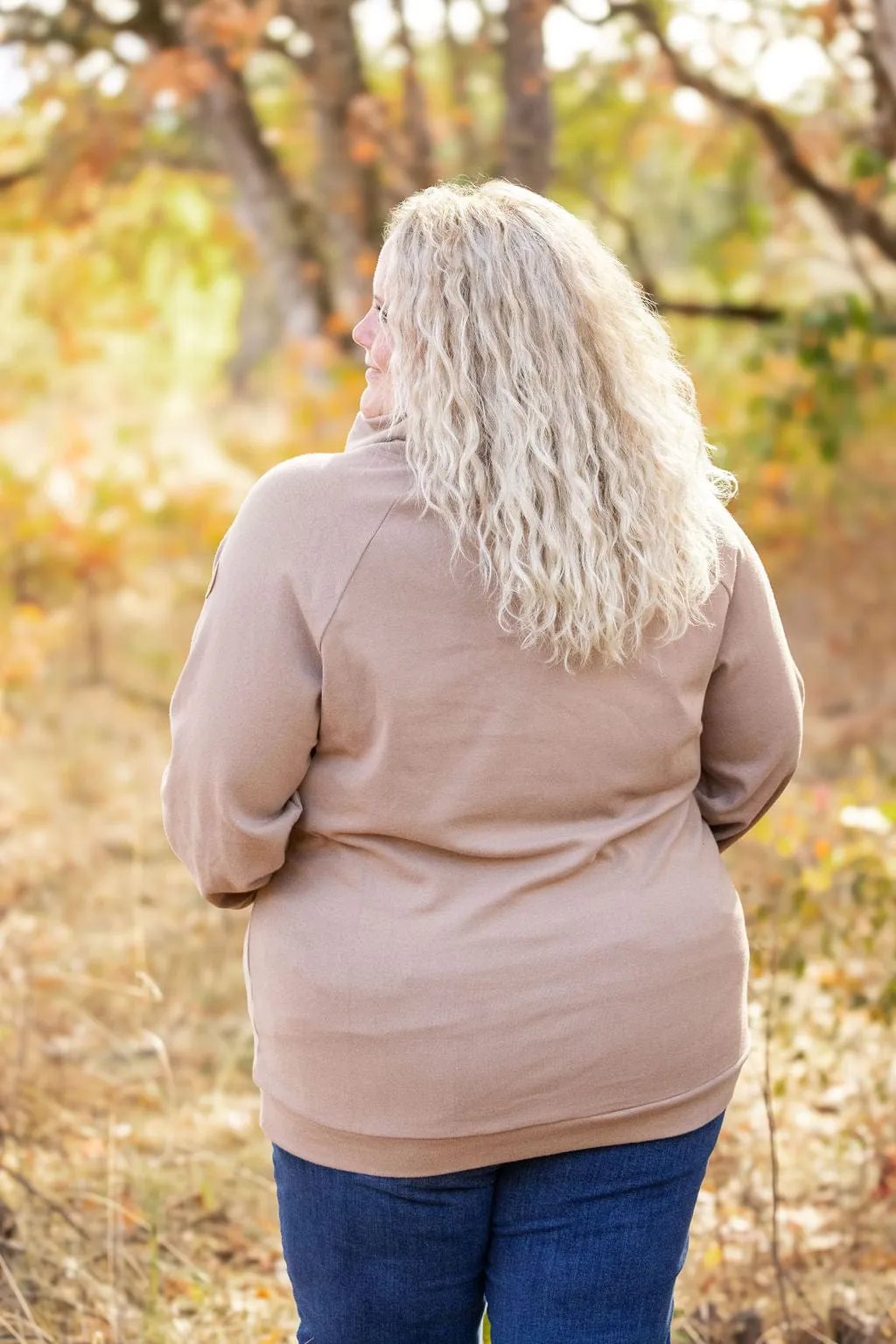 PHC- Triple Stretch ZipCowl Pullover in Mocha Mousse