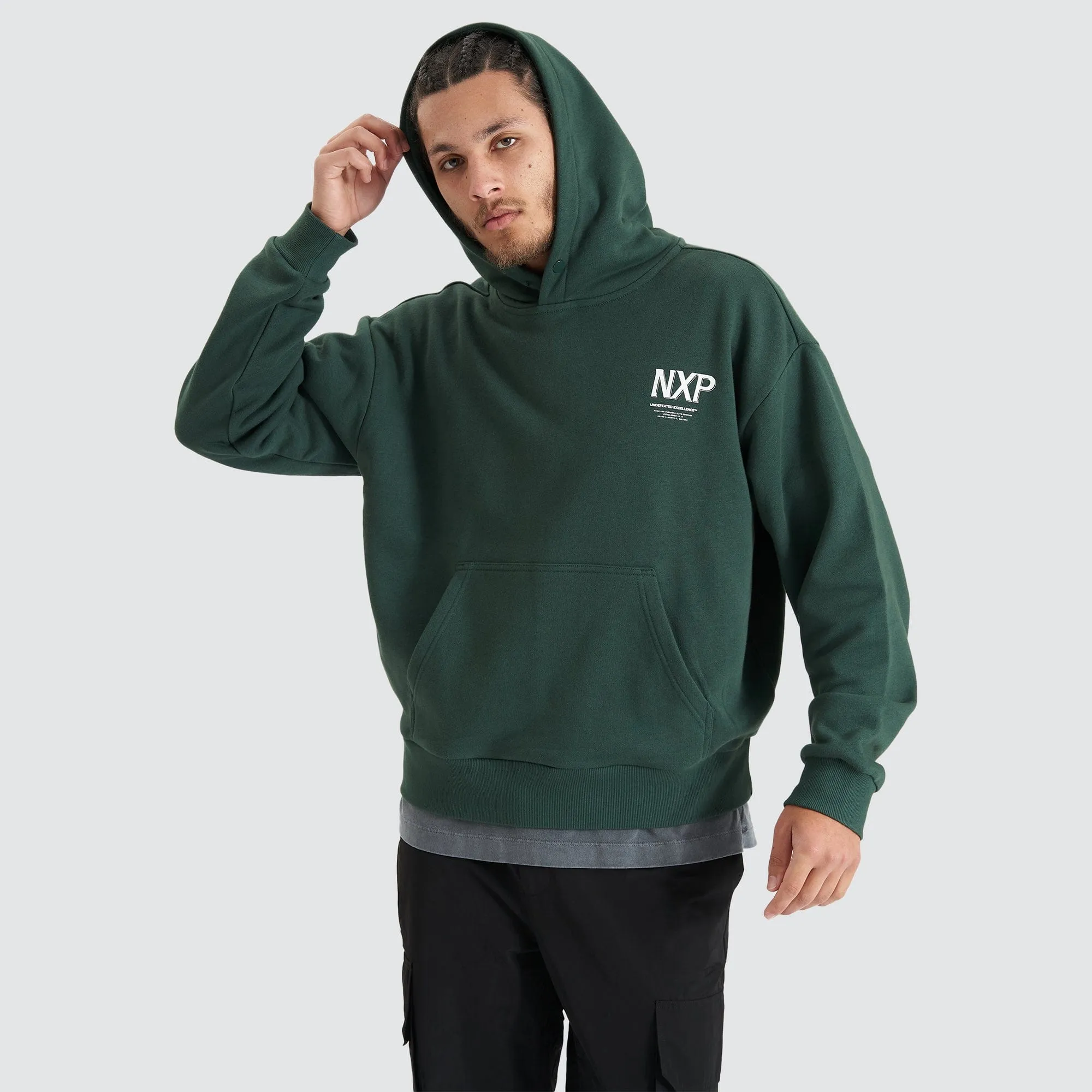 Platinum Heavy Box Fit Hoodie Pine Grove