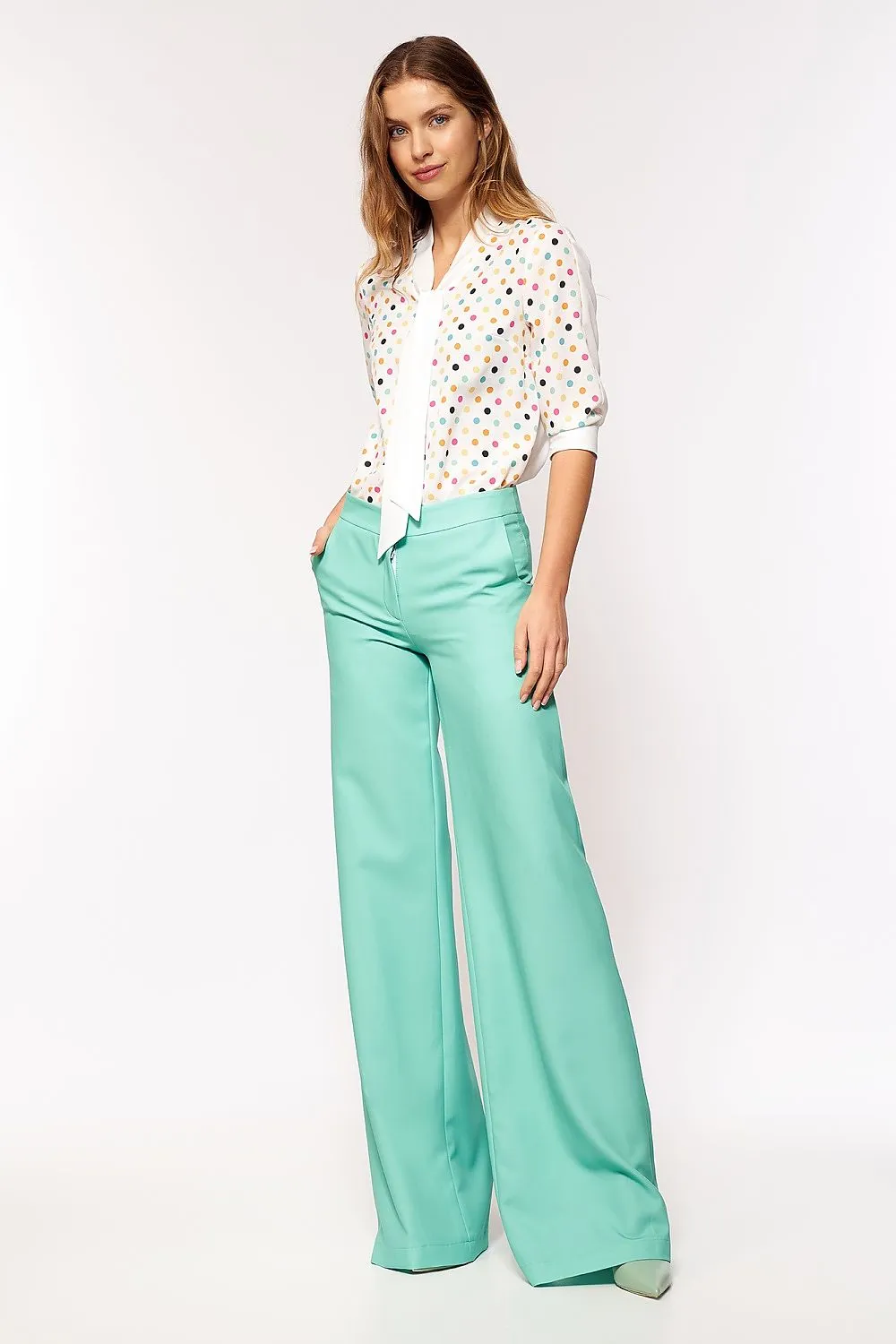 Polka Dot Fitted Blouse Elegance