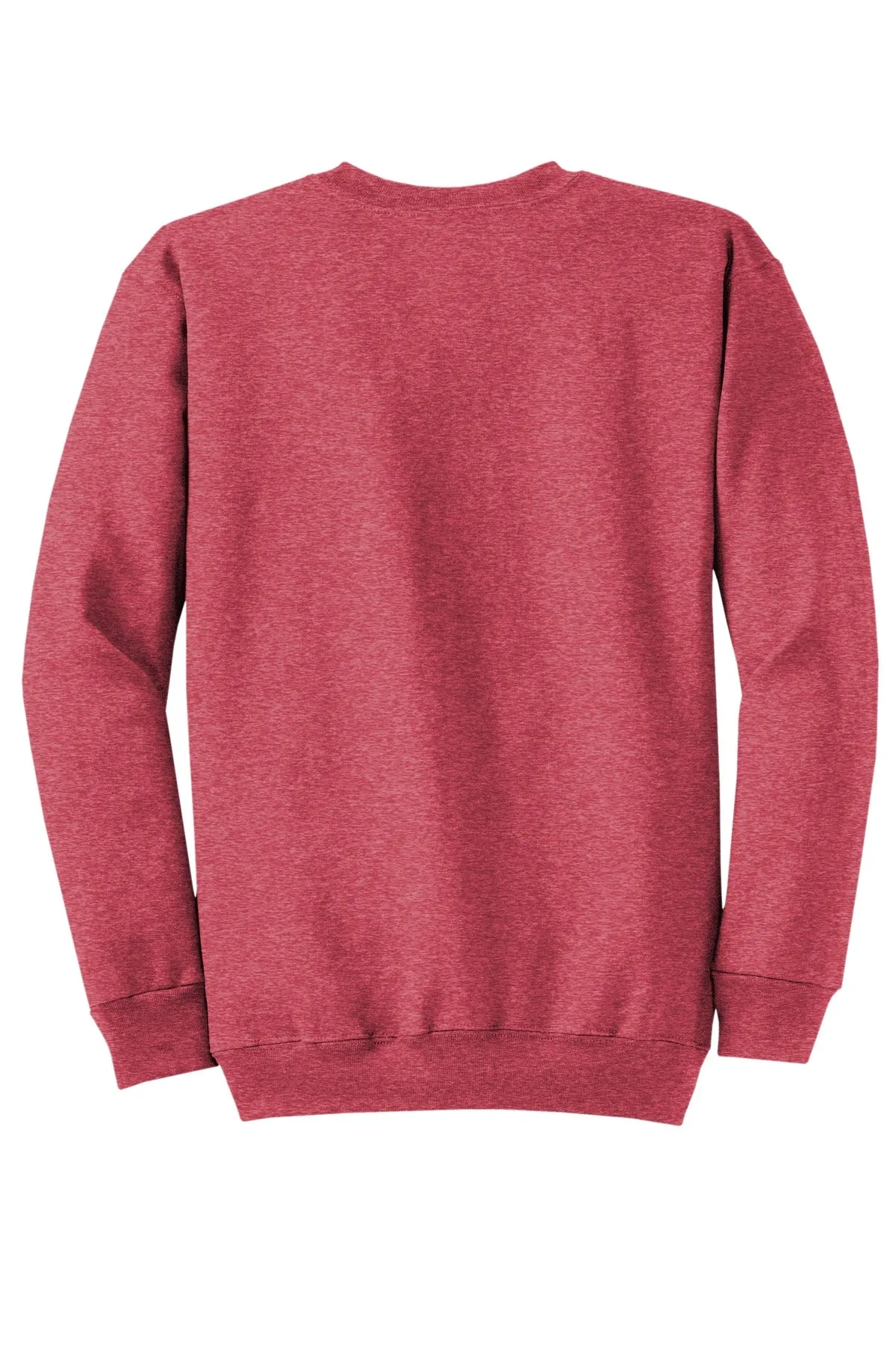 Port & Company Core Fleece Crewneck Sweatshirt. PC78 Heather Red