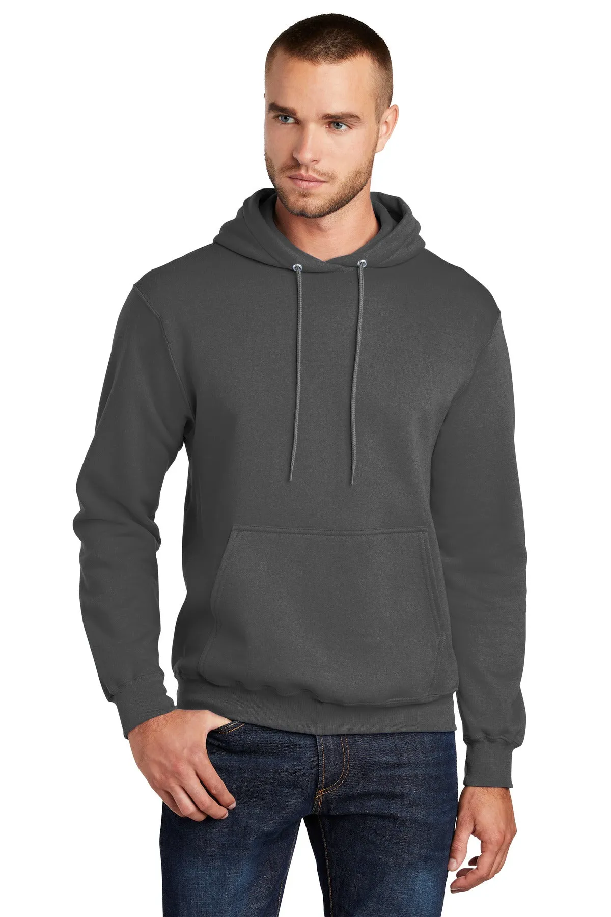 Port & Company Core Fleece Pullover Hooded Sweatshirt. PC78H Coal Grey