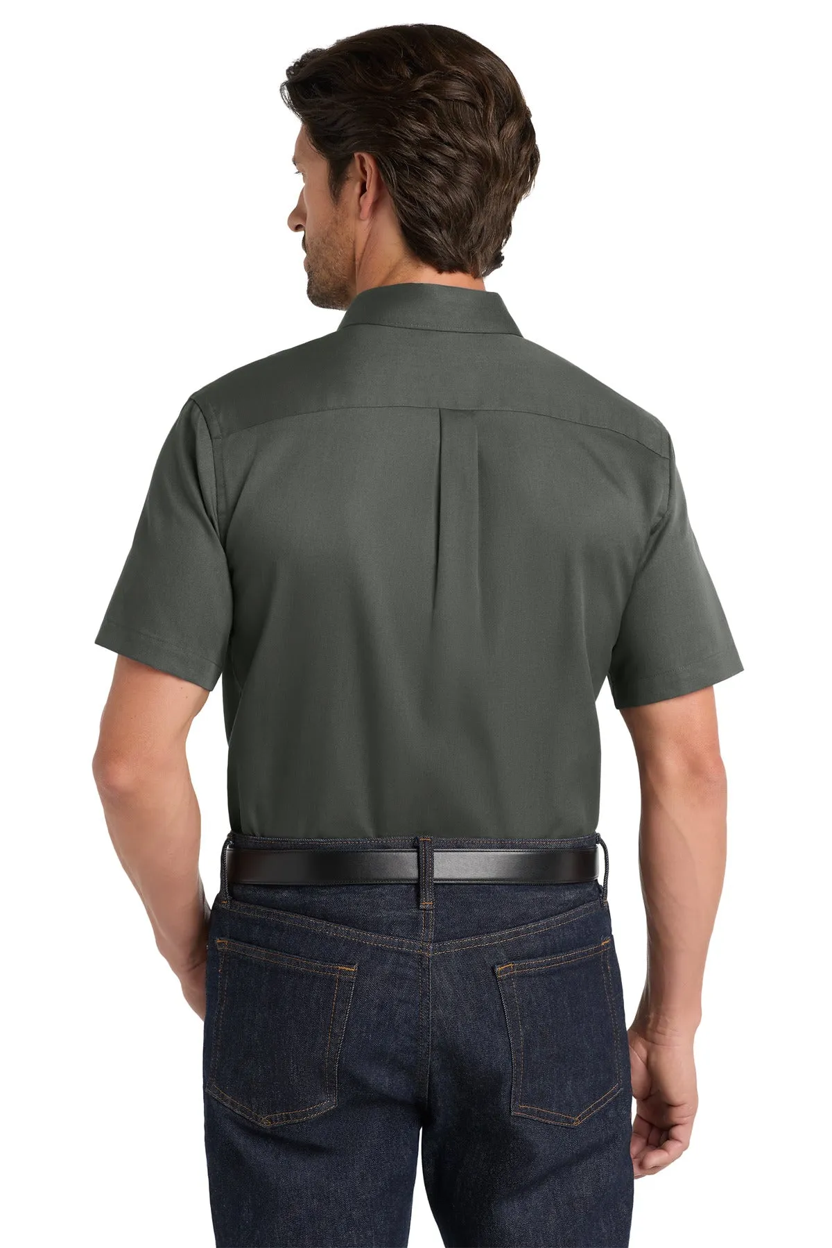 Port Authority Short Sleeve SuperPro React Twill Shirt. W809 Storm Grey