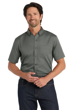 Port Authority Short Sleeve SuperPro React Twill Shirt. W809 Storm Grey