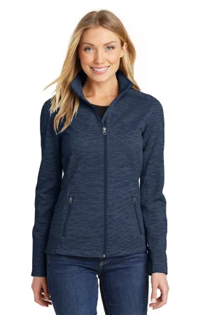 Port Authority Women's Digi Stripe Fleece Jacket. L231 Navy