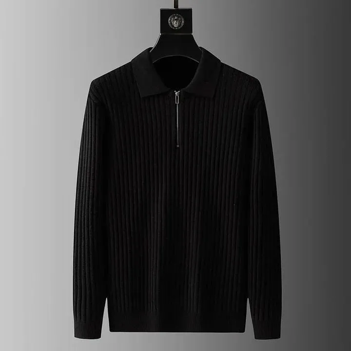 Premium men's polo collar jumper - soft and comfortable