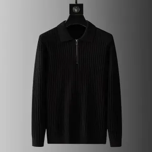 Premium men's polo collar jumper - soft and comfortable