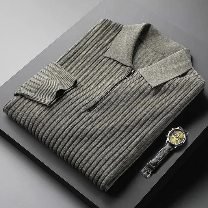 Premium men's polo collar jumper - soft and comfortable