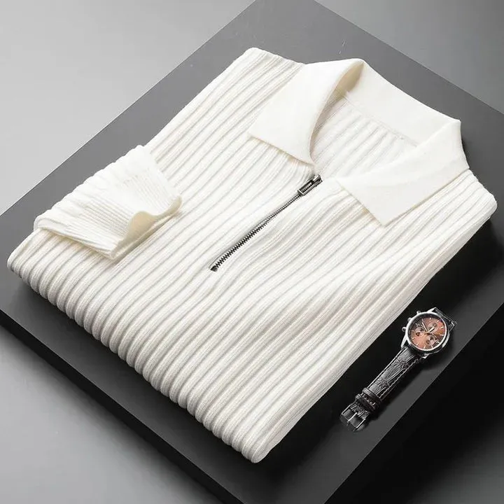 Premium men's polo collar jumper - soft and comfortable