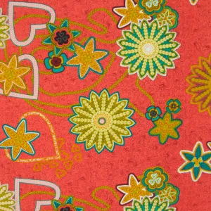 Printed 100% Cotton Apparel Fabric Coral