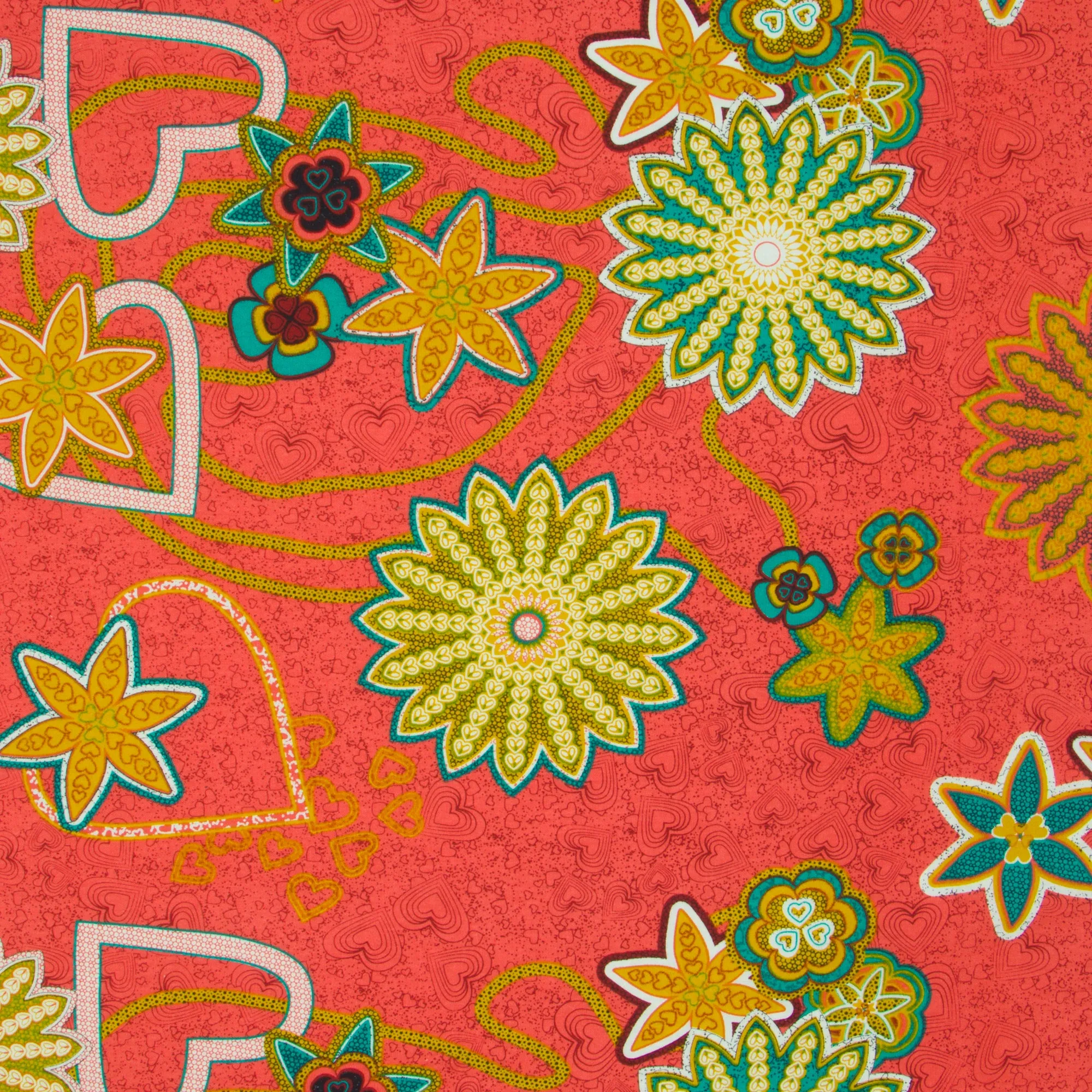 Printed 100% Cotton Apparel Fabric Coral