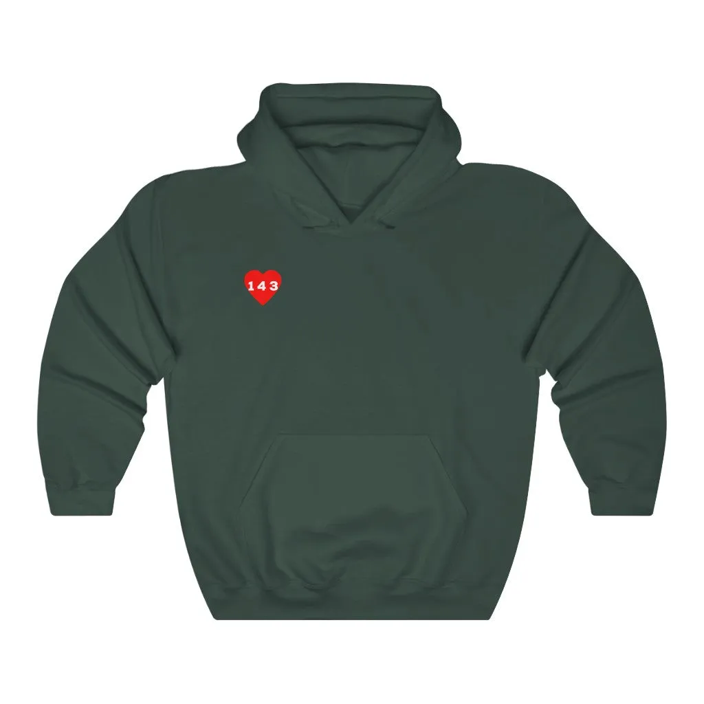 Red "143" Adult Hoodie