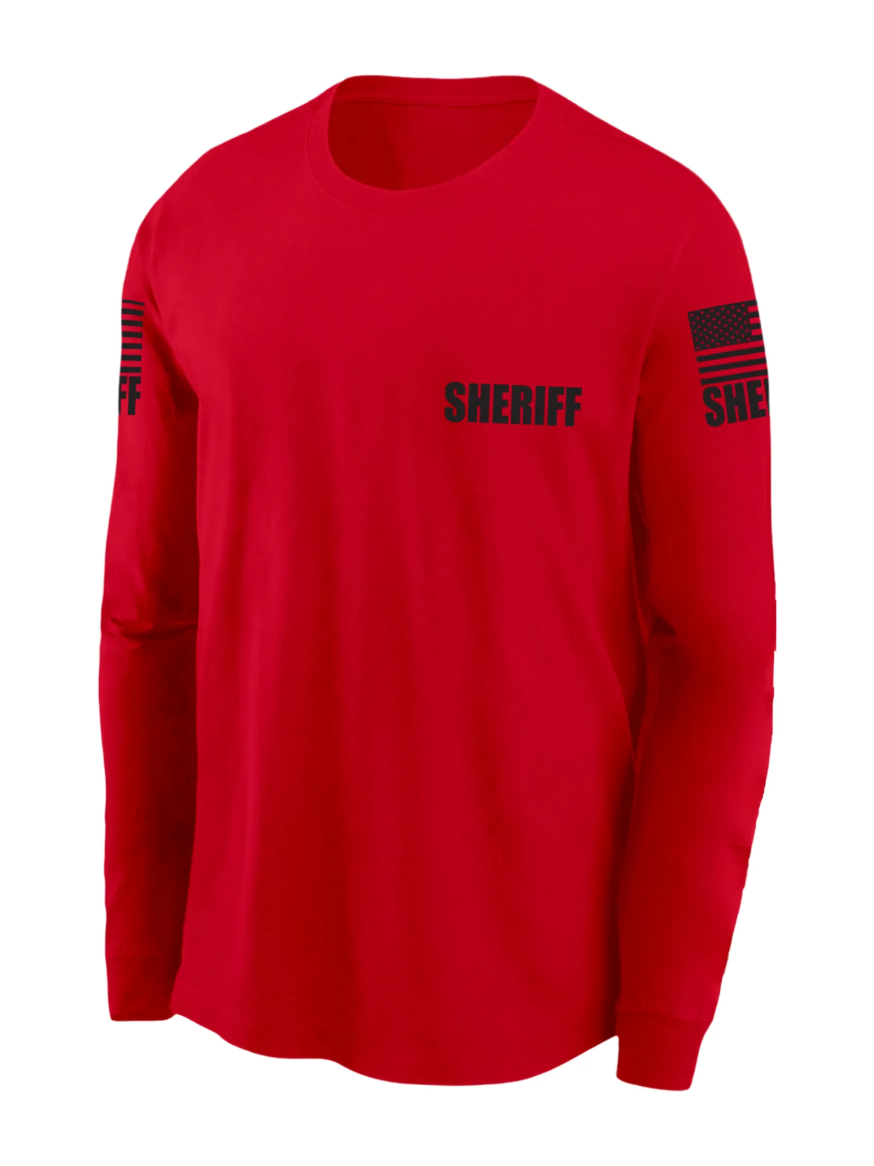 Red Sheriff Men's Shirt - Long Sleeve (Black)