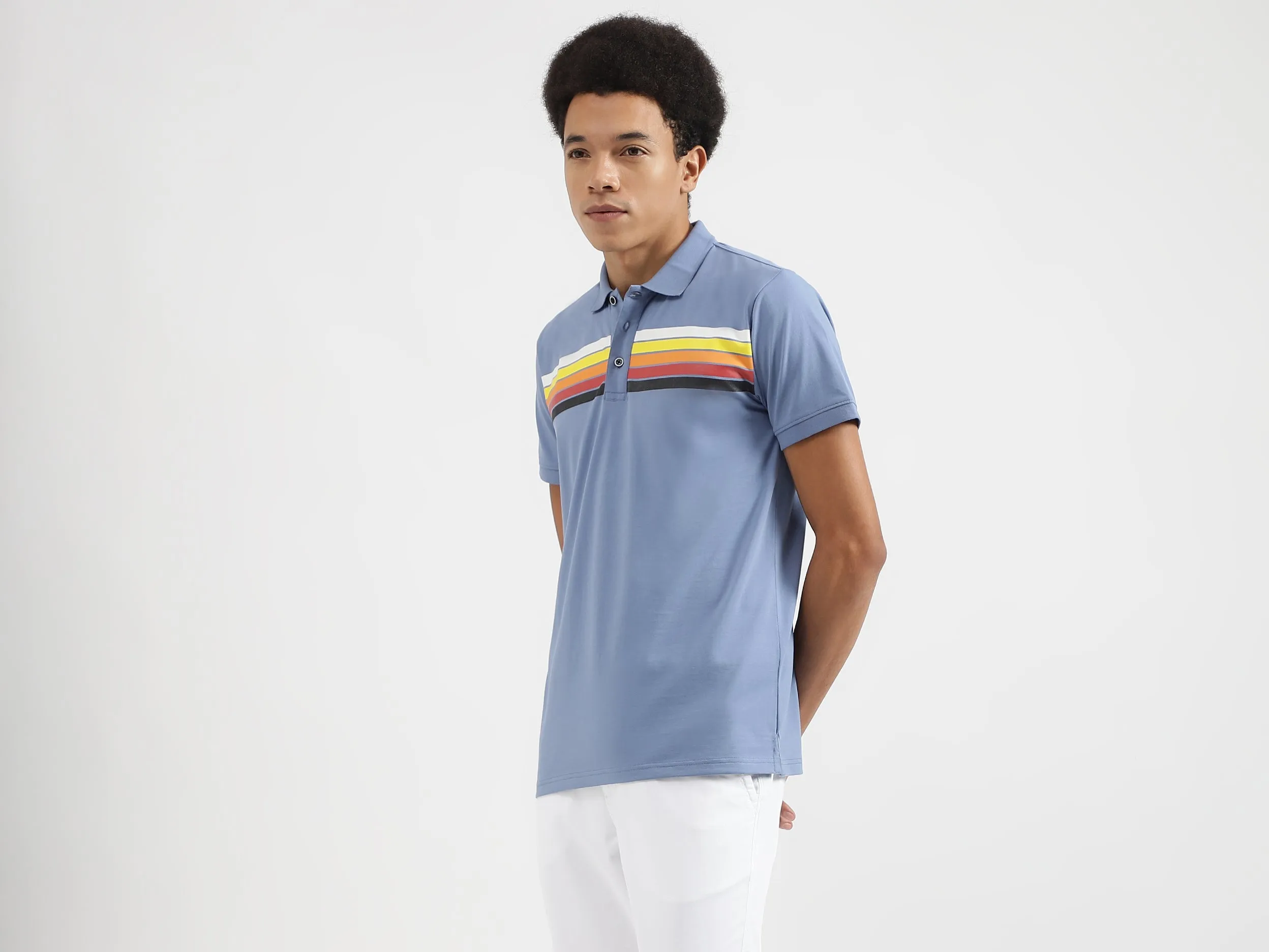 Regular Fit Polo Neck Printed T-Shirts