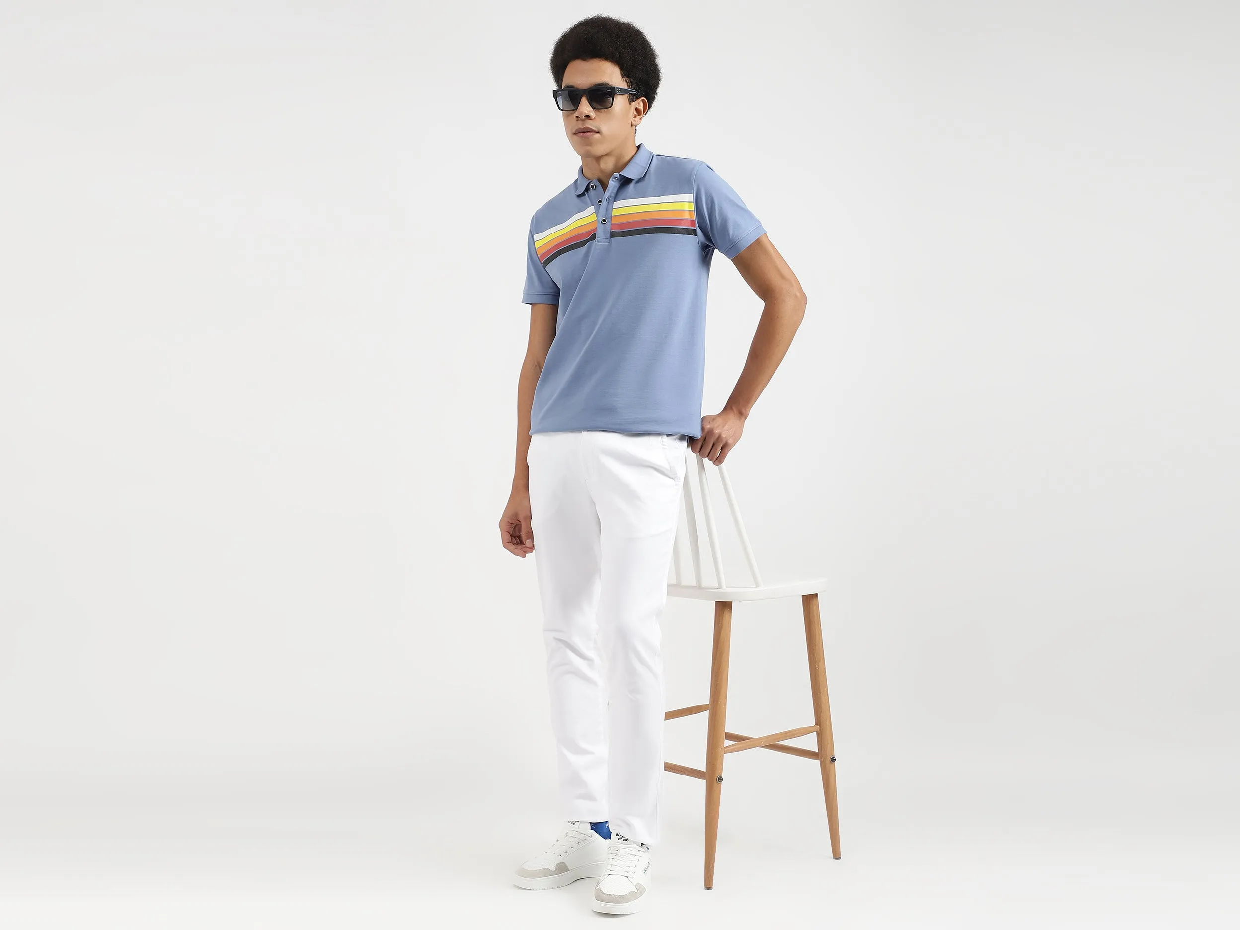 Regular Fit Polo Neck Printed T-Shirts