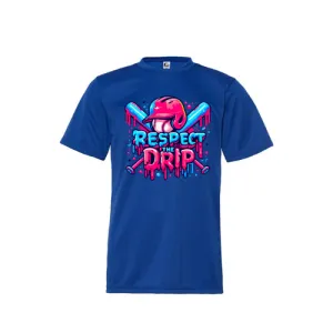 Respect the Drip Baseball Royal  (Youth & Adult Dri Fit)