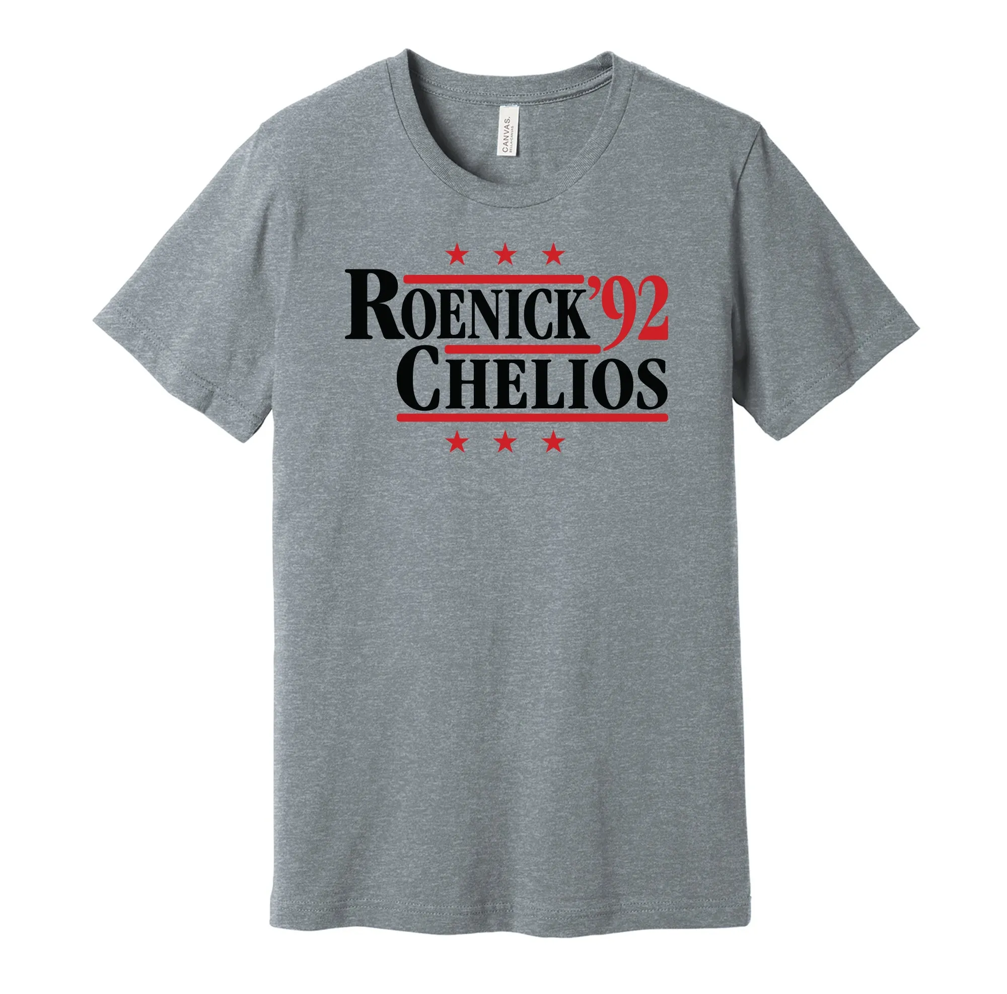 Roenick & Chelios '92 - Chicago Hockey Legends Political Campaign Parody T-Shirt - Hyper Than Hype Shirts