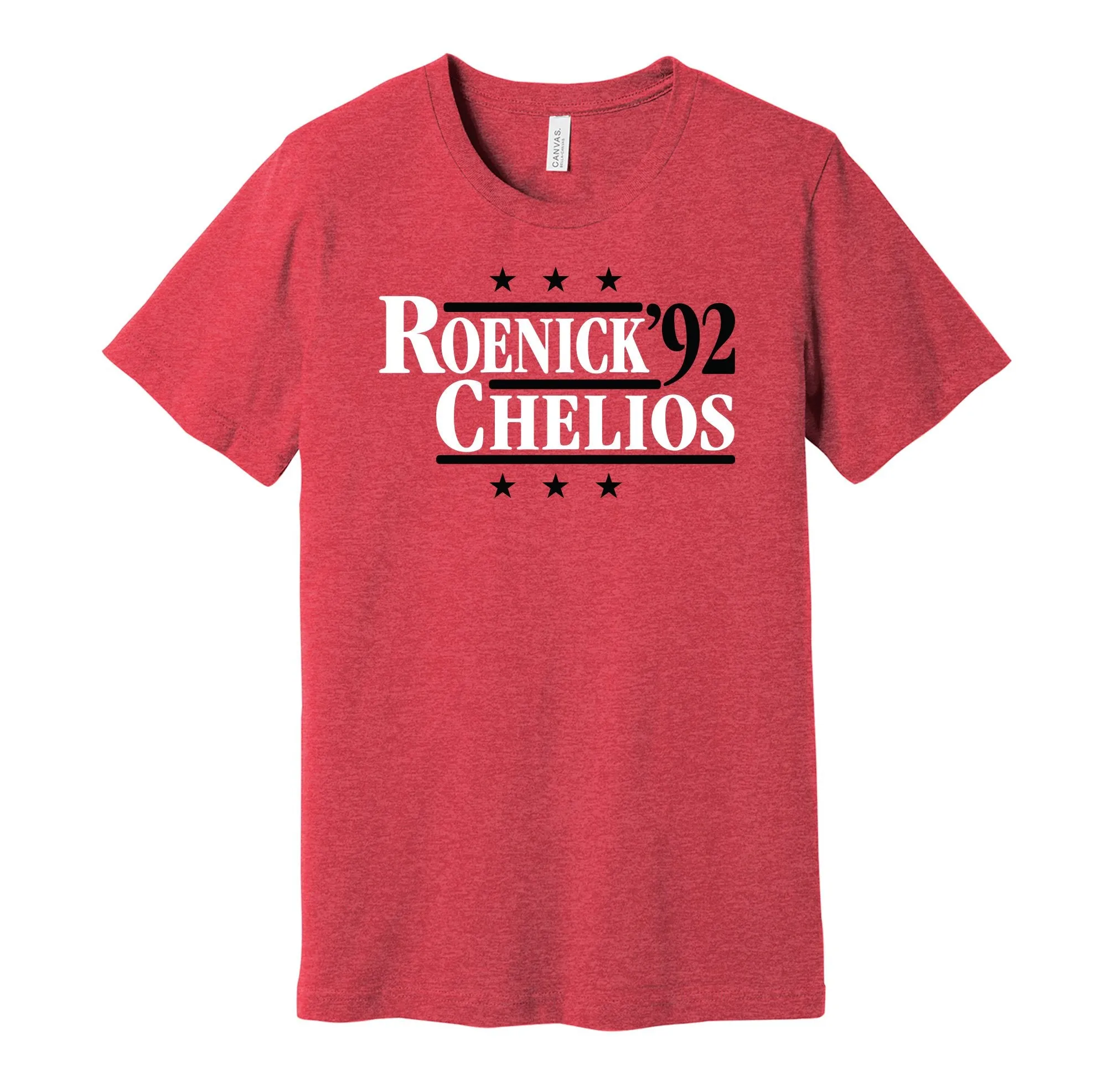 Roenick & Chelios '92 - Chicago Hockey Legends Political Campaign Parody T-Shirt - Hyper Than Hype Shirts