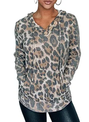 ROSKIKI Women's Animal Print Hoodie